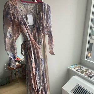 & other stories tie dye midi wrap dress